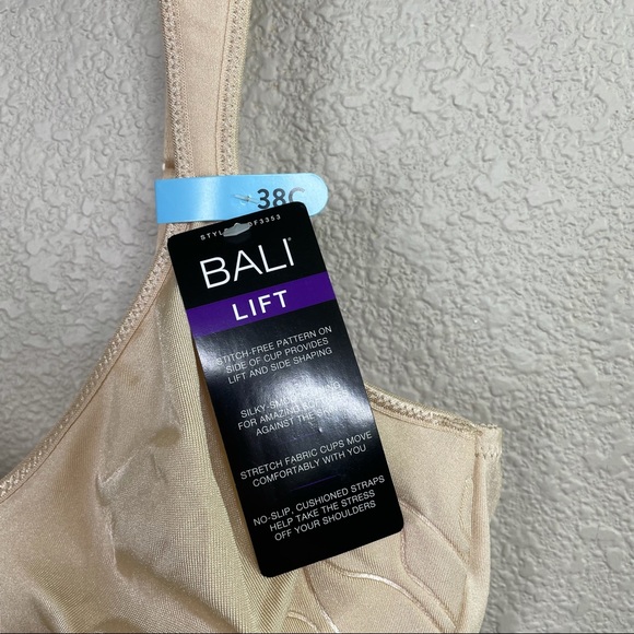 Bali Lift Live It Up Underwire Bra Smoothing Stitch Free Silky Size 38C Tan - Picture 4 of 7